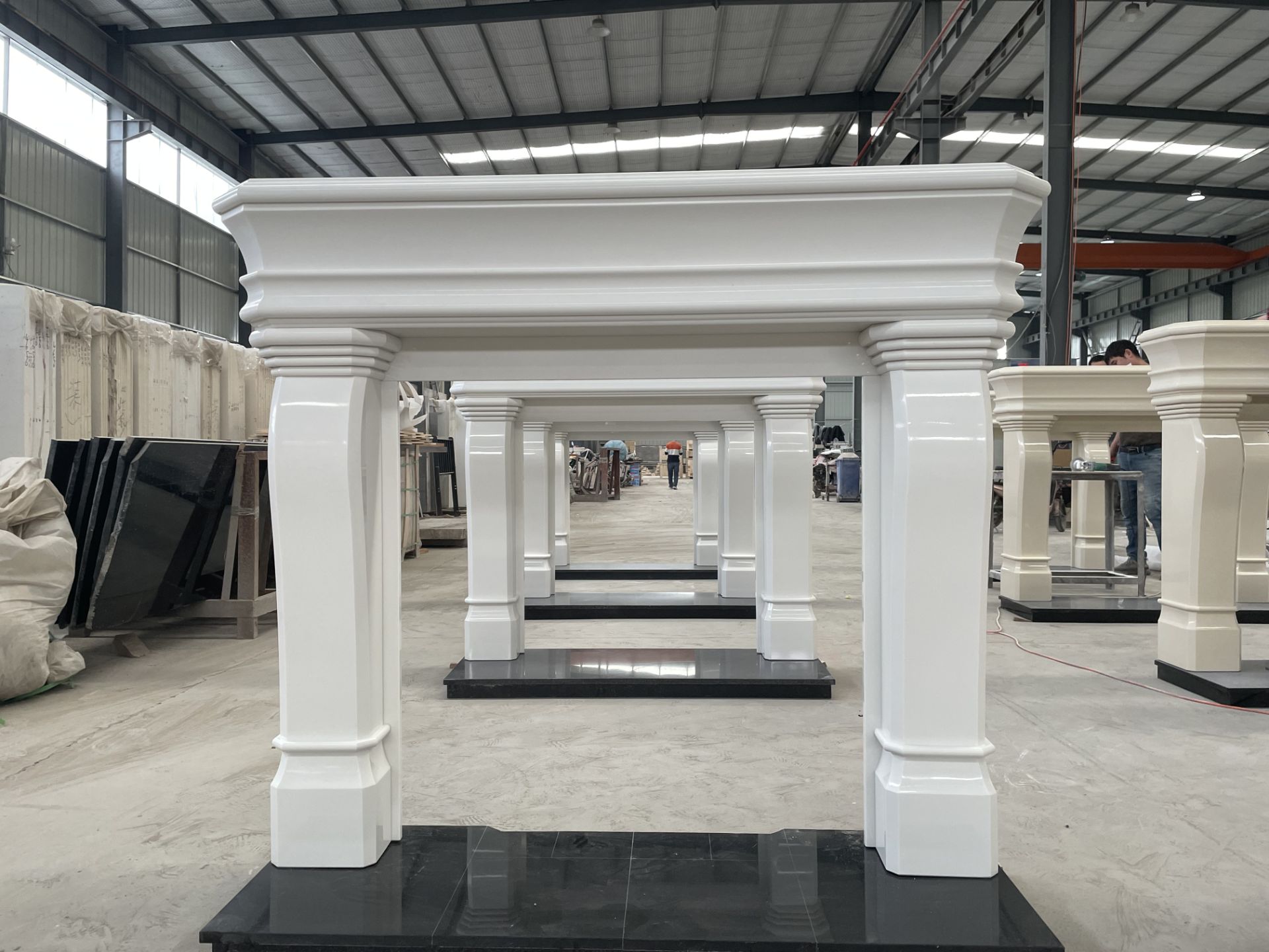 Micro marble Alpine white mantel   size: 60
